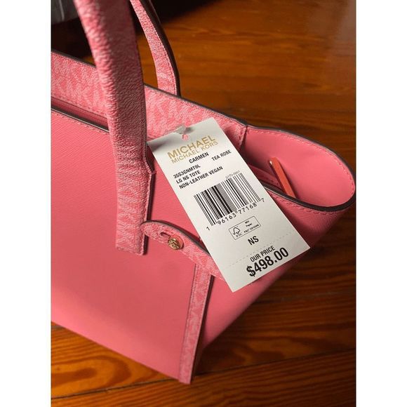 MICHAEL KORS 🐾 NWT CARMEN LARGE NORTH SOUTH SHOULDER TOTE, MSRP $498 - Picture 3 of 11